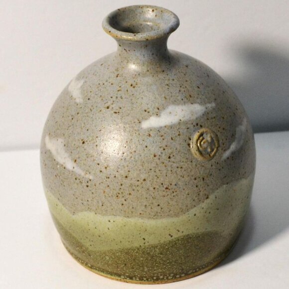 Vintage GK Pottery Clouded Sky Design Bud Vase Bar Harbor Maine 1985 - Picture 3 of 5